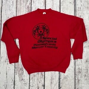Vintage 80s Special Olympics Pennsylvannia Red 1980s Crewneck Sweatshirt